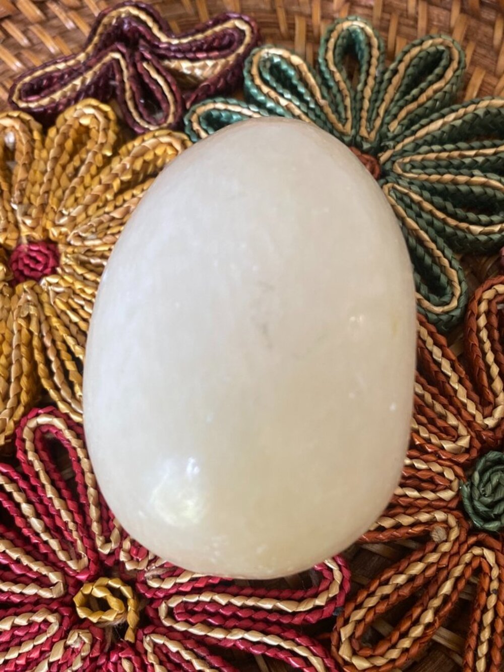 Natural Milky White Quartz Crystal Egg for Spiritual Healing & Meditation